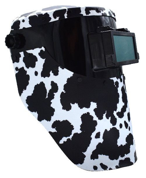 WoahBabes Cow Print Chopped Welding Hood